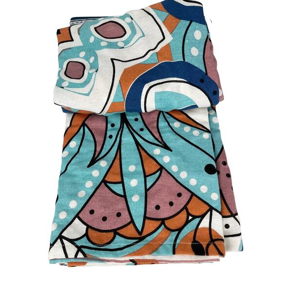 Tapestry Throw College Dorm Apartment 60in x 60 in Turquoise Coral New - Picture 7 of 14